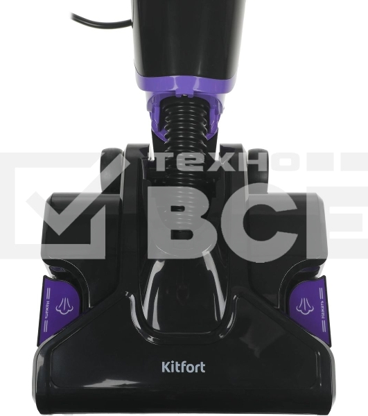 Пылесос вертикальный паровой Kitfort KT-575-1 черный, питание питание от сети, 1600 Вт, уборка влажная/паром/сухая, пылесборник 1.1 л