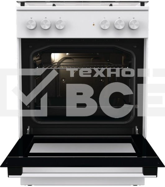 Плита комбинированная Gorenje GK6A20WF белый, конфорок 4 газовых, духовка 65 л, 60 см x 85 см x 60 см