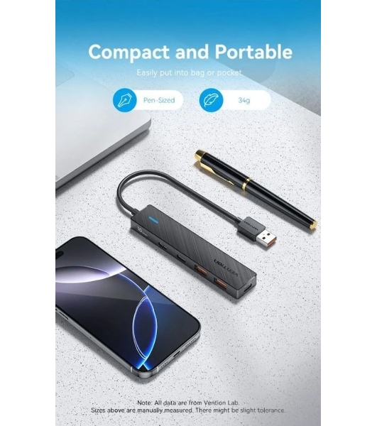 Концентратор Vention CHSBB, USB, USB Type-C/USB, USB