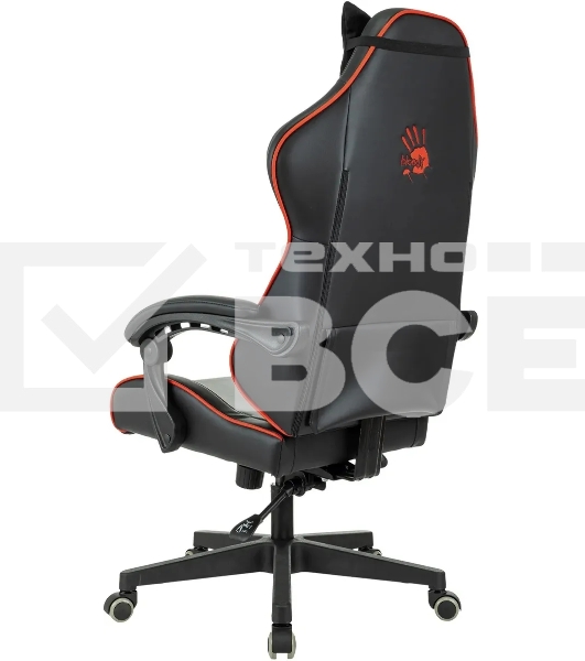 Кресло игровое A4Tech Bloody GC-780 черный, сиденье черный кожзам с подголов. крестов. металл черный, пластик черный