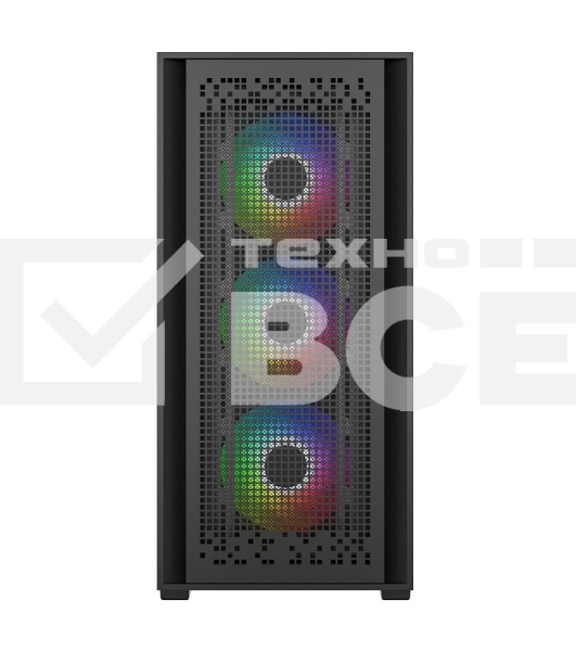 Компьютерный корпус Powercase ByteFlow Black, Tempered Glass, 4x 120мм ARGB fans, ARGB HUB, черный, ATX (CBFB-A4)