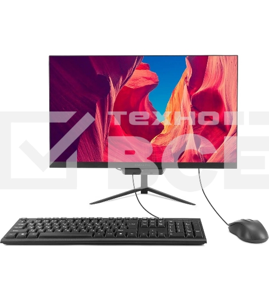 Моноблок Digma Pro Base 23.8' Full HD i3 12100 (3.3) 8Gb SSD 512Gb UHDG 730 CR Windows 11 Pro GbitEth WiFi BT 90W клавиатура мышь Cam черный 1920x1080
