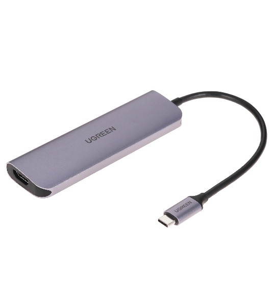 USB-концентратор UGREEN CM136-80132, USB Type-C, USB 3.0/HDMI/USB Type-C PD/AUX (3.5мм), USB