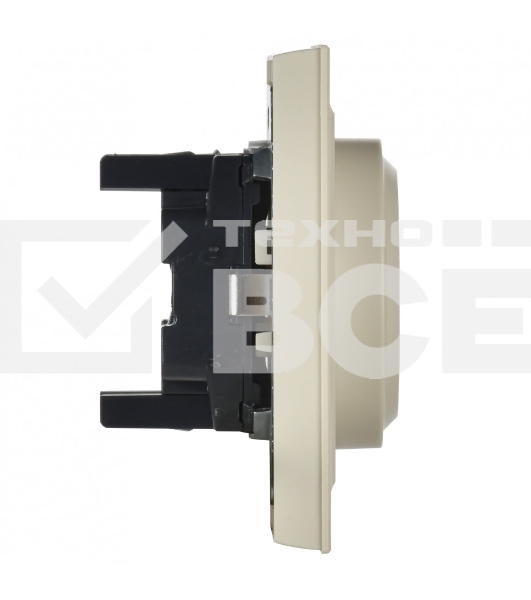 Розетка 2-местная IEK BRITE РС12-3-БрКр (BR-R21-16-K10-F) с заземлением, без защитных шторок, 16А в сборе, бежевый