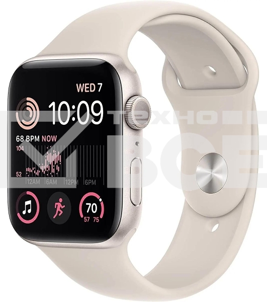 Смарт-часы Apple Watch SE 2024 A2723 44мм корп.сияющая звезда Sport Band рем.сияющая звезда разм.брасл.:M/L