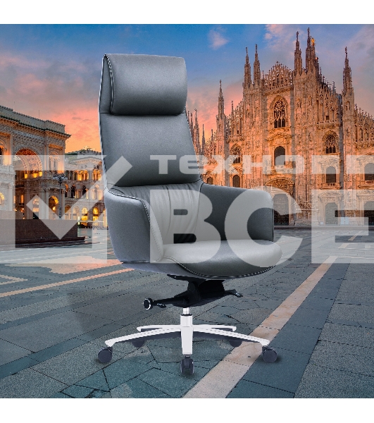 Кресло руководителя Cactus CS-LBK-MILANO кожа, крестов. алюминий