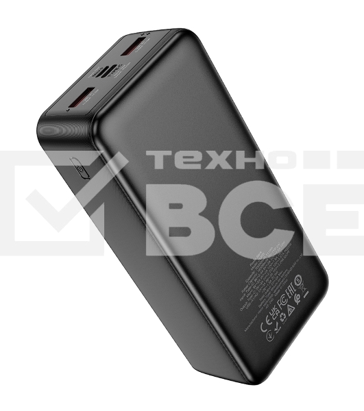Портативный аккумулятор Hoco J136B, 30000мА·ч, QC/PD, 3A, с дисплеем, черный