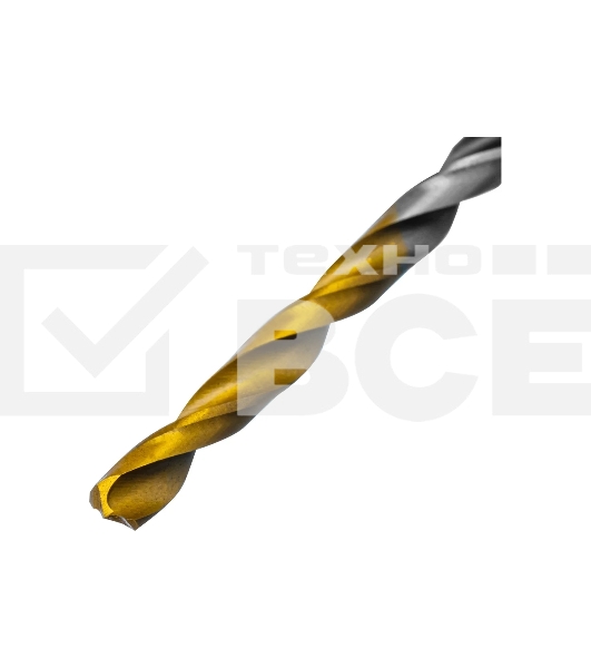 Сверло спиральное по металлу Denzel 3,2 x 65мм, Р6М5, Golden Tip, многогранная заточка, 2 шт.