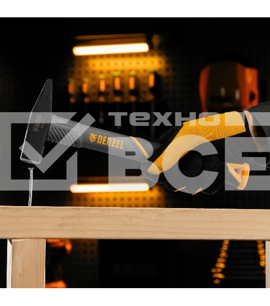 Молоток слесарный Denzel 300 г, кованый, фибергласовая рукоятка c TPR покрытием