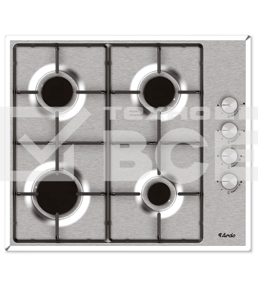 Газовая варочная панель ARDO MHS64GX2 серый металлик
