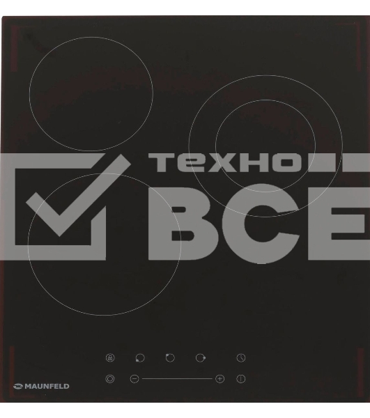 Варочная электрическая панель Maunfeld EVCE.453.D-BK, конфорок: 3 шт., стеклокерамика, независимая, черный