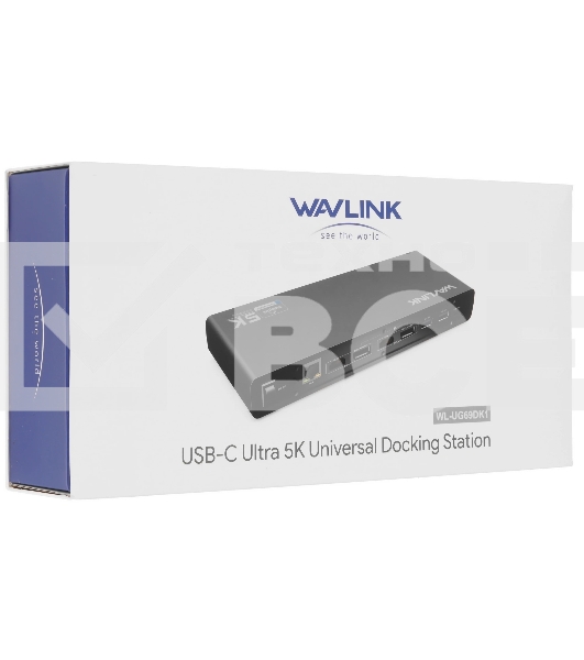 USB-концентратор Docking Station WAVLINK USB-C&USB3.0 Ultra 5K(Dual 4K) Universal Include 20V/2.5A Power Adaper/6xUSB3.0/2xDP 4K 60HZ/2xHDMI 4K 60HZ/1xGigabit LAN/1xAudio In/Out/Not Support Power Delivery
