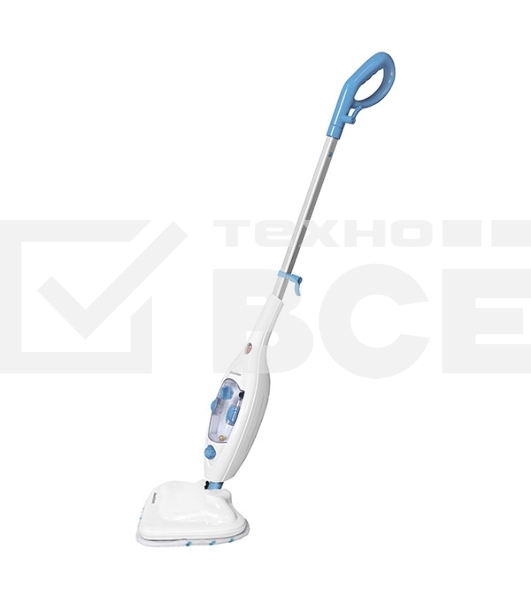 Паровая швабра Blackton Bt SM1114 White-blue, Мощность 1300 Вт, 2 в 1. Вертикальная и компактная, Резервуар для воды 300 мл, Время неприрывной работы до 20 минут, Быстрая и эффективная очистка всех типов полового покрытия: паркет, линолеум, плитка, Уничто
