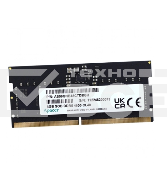 Оперативная память Apacer, DDR5, 8GB (1x8GB), 4800MHz, CL40, SO-DIMM