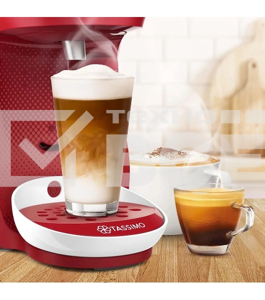 Кофемашина капсульная Bosch Tassimo TAS1006 Happy красный, исп. кофе - капсулы, 0.7 л, 1400 Вт.