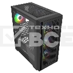 Компьютерный корпус Powercase ByteFlow Black, Tempered Glass, 4x 120мм ARGB fans, ARGB HUB, черный, ATX (CBFB-A4), фото 1