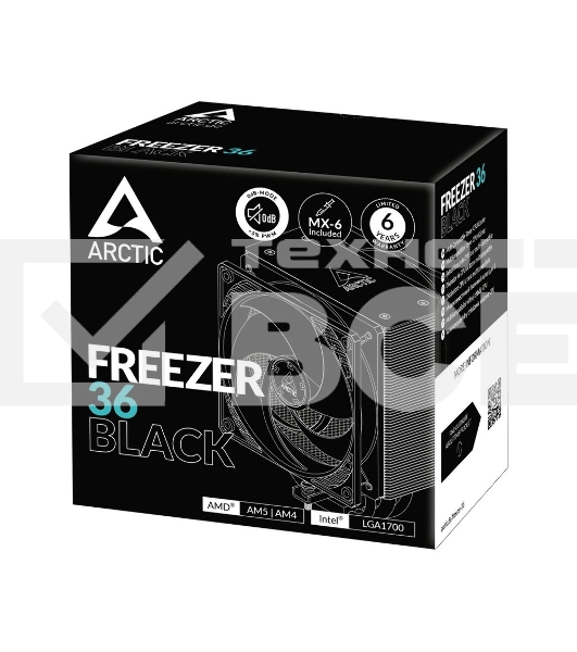 Кулер для процессора Arctic Freezer 36 черный, 120 мм, алюминий/медь, 1800 об/мин, 22.5 дБ, 4 pin, 200 Вт, 159 мм