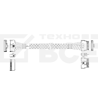 Кабель Amphenol RMC74-5874, MCIO x8 74P (прямой Straight Type) TO Slimline SAS x8 74P (SFF8654, прямой Straight Type) , 85 Ohm, L:100cm