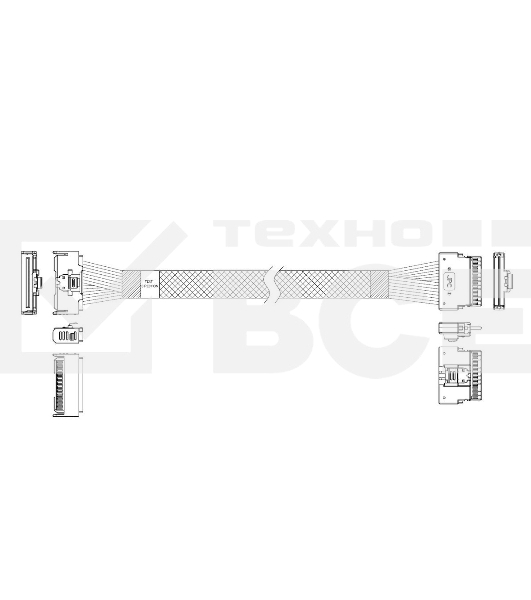 Кабель Amphenol RMC74-5874, MCIO x8 74P (прямой Straight Type) TO Slimline SAS x8 74P (SFF8654, прямой Straight Type) , 85 Ohm, L:100cm