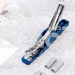 Степлер Deli 0421BLUE 24/6 26/6 (30листов) снижение усилия синий 50скоб коробка, фото3