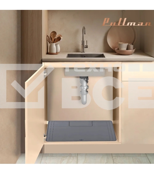 Поддон универсальный под мойку со сливным клапаном Pullman PL-SM02, размер 87х55.8х2.54 см