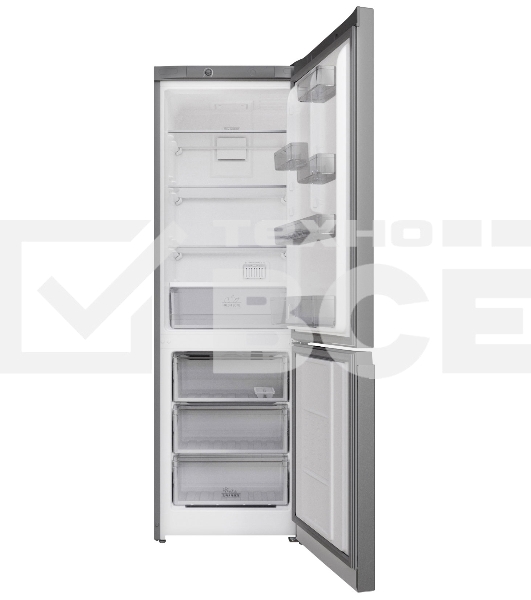 Холодильник Hotpoint HT 4180 S двухкамерный серебристый 220/78 л морозилка снизу, No Frost