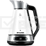Чайник электрический Redmond KG222 1.5 л, 2200 Вт, стекло/сталь, серебристый/черный, фото 1