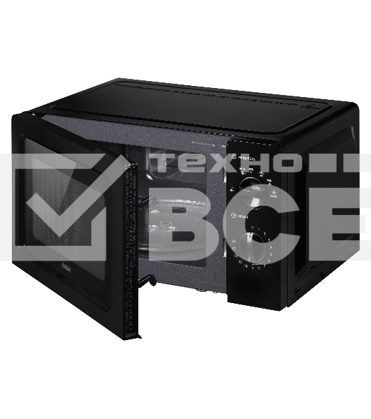 Микроволновая печь BBK 17MWS-782M/B черный, 17 л, 700 Вт, переключатели - поворотный механизм