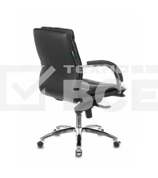 Кресло руководителя Бюрократ T-9927SL-LOW/BLACK черный, кожа, низкая спинка, крестовина хром