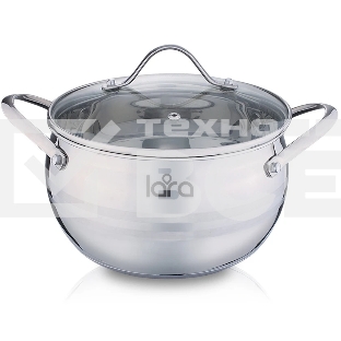Кастрюля LARA LR02-361 Apple 9,2 л 28x15 см, нержавеющая сталь, индукция, с крышкой