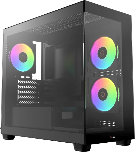 Компьютерный корпус Ocypus Gaммa C52 BK ARGB mATX/win/black/3 ARGB fans/no PSU/Tempered Glass