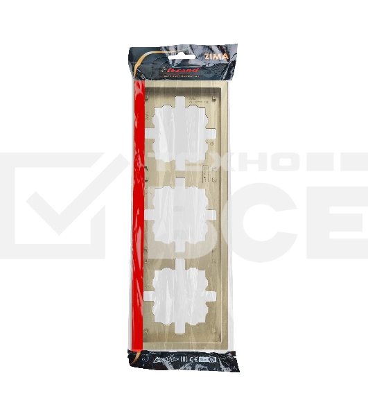 Рамка 3-мест. горизонт. ZIMA зол. LEZARD 704-3600-148