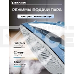 Утюг BRAYER 4002BR, 2400 Вт, керамич, Пар 140 г/м антикапля, разбрыз, резер 360мл, самоотчис,, фото10