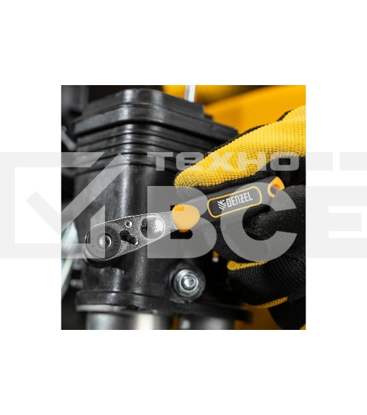 Ключ-трещотка для бит Denzel 1/4', 52 зуба, CrMo, адаптер для торцевых головок