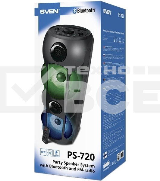 Мобильные колонки Sven PS-720 2.0 черные