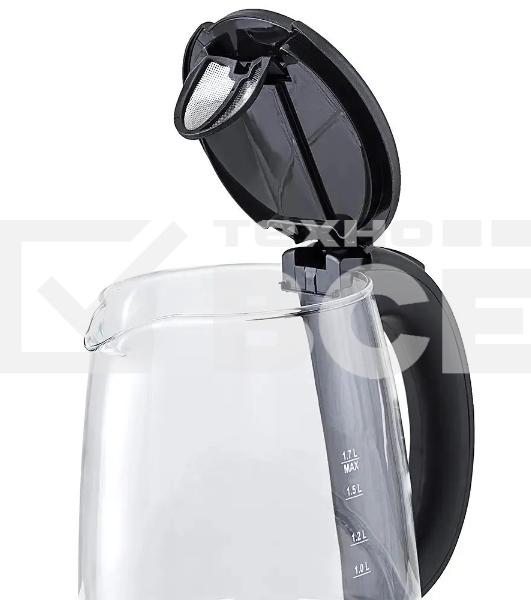 Чайник электрический Kitfort КТ-619, стекло, 1850 - 2200 Вт, 1.7 л