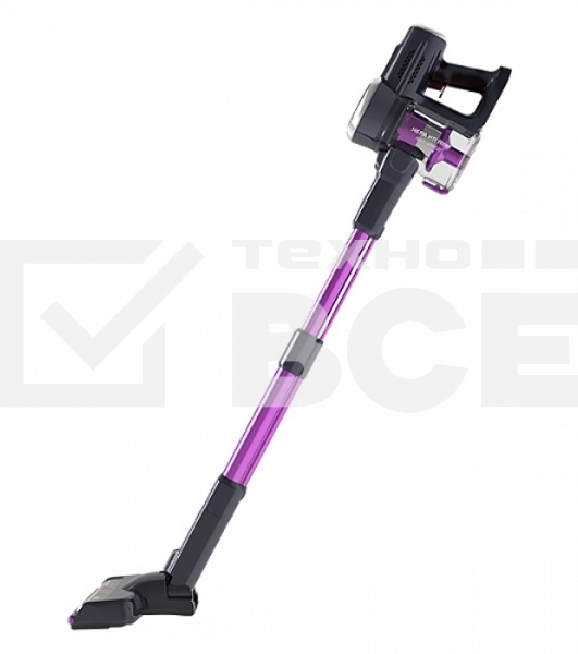Пылесос вертикальный BQ VCA0201H фиолетовый, питание от аккумулятора, 250 Вт, уборка сухая, пылесборник 0.6 л, работа от АКБ max 40 мин