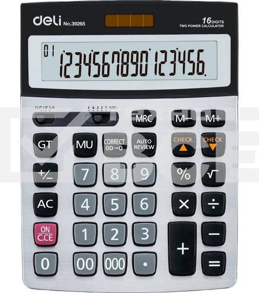 Калькулятор бухгалтерский Deli E39265 серый 16-разр.