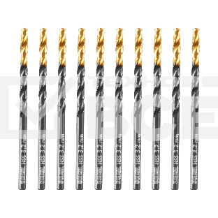 Сверло по металлу Denzel 3,2 мм, HSS-Tin, Golden Tip, 10 шт.