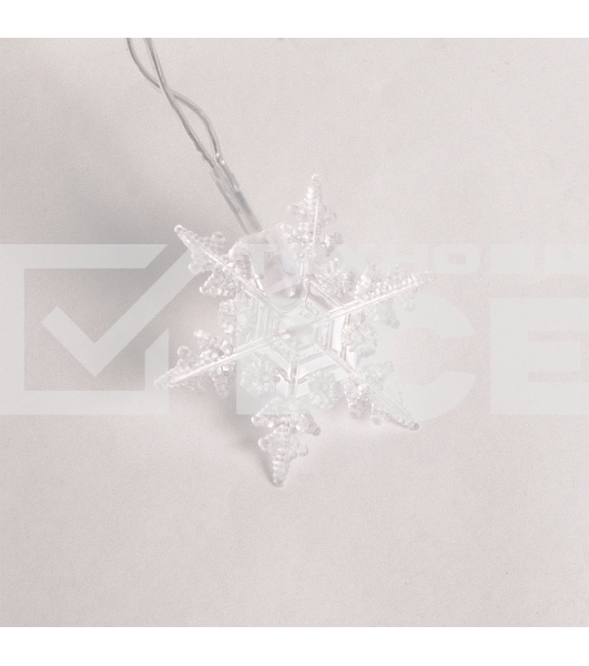 Гирлянда светод. Funray Бахрома IC100WWS, 2x0.6м, 100ламп, теплый белый, со снежинками, IP20