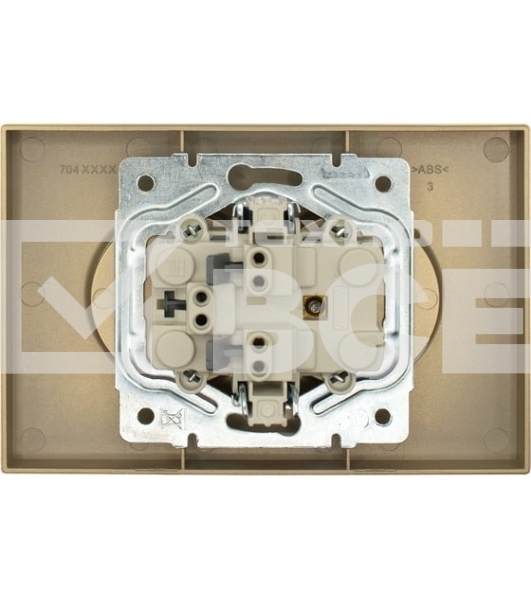 Розетка LEZARD 704-3600-128BQC 2-мест. б/з СП ZIMA IP20 16А ПБТ безвинт. зажим зол.