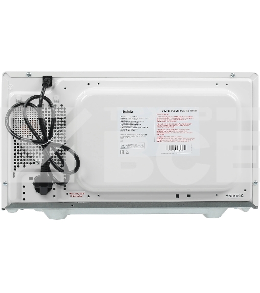 Микроволновая печь BBK 23MWS-927M/W белый, 23 л, 900 Вт, переключатели - поворотный механизм