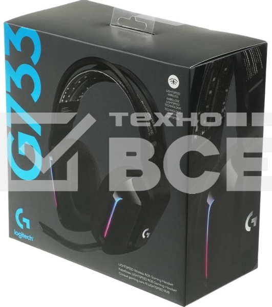 Гарнитура Logitech G733 чёрный, беспроводная, 2.4 ГГц, до 29 ч, LIGHTSYNC RGB