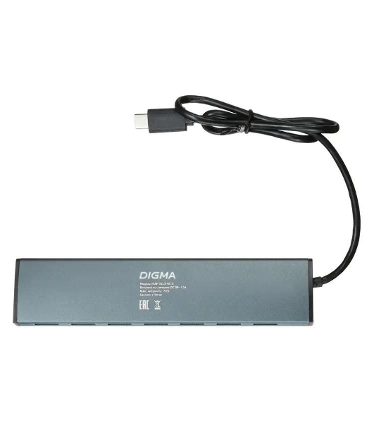 USB-концентратор Digma HUB-7U3.0-UC-G, USB-C, USB 3.0 7 портов, USB Type-C
