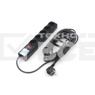 Сетевой фильтр Powercube SPG5-10M 10м (5 розеток) черный (коробка)