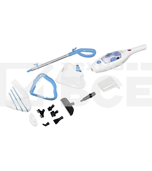 Паровая швабра Blackton Bt SM1114 White-blue, Мощность 1300 Вт, 2 в 1. Вертикальная и компактная, Резервуар для воды 300 мл, Время неприрывной работы до 20 минут, Быстрая и эффективная очистка всех типов полового покрытия: паркет, линолеум, плитка, Уничто