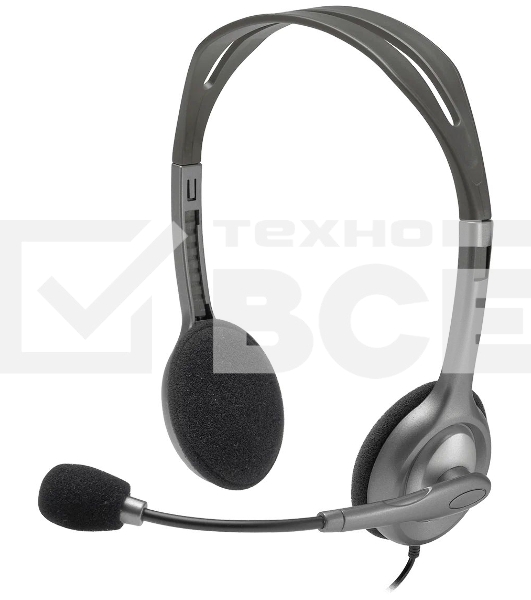 Наушники с микрофоном Logitech Stereo H110 серебристый 1.8м накладные оголовье (981-000459)