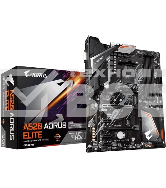Материнская плата Gigabyte A520 AORUS ELITE, AM4, AMD A520, 4xDDR4, 4xSATA, 1xM.2, 1xPCI-E 3.0 x16, 1xHDMI, 1xDVI-D, 1x 1Gb LAN, 2xUSB 2.0, 4xUSB 3.2 Gen 1, 3x3.5 мм, 7.1, Micro-ATX