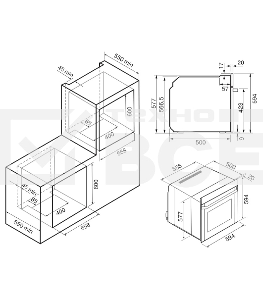 Электрический духовой шкаф Krona ESSENZA 60 WH G2