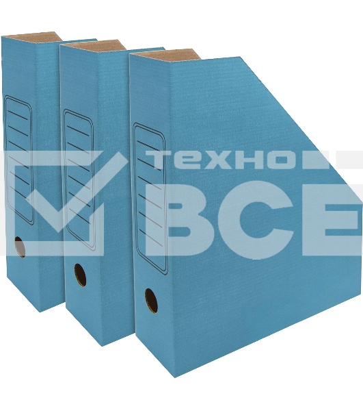 Лоток вертикальный Silwerhof микрогофрокартон корешок 75мм A4 синий (упаковка: 3шт)